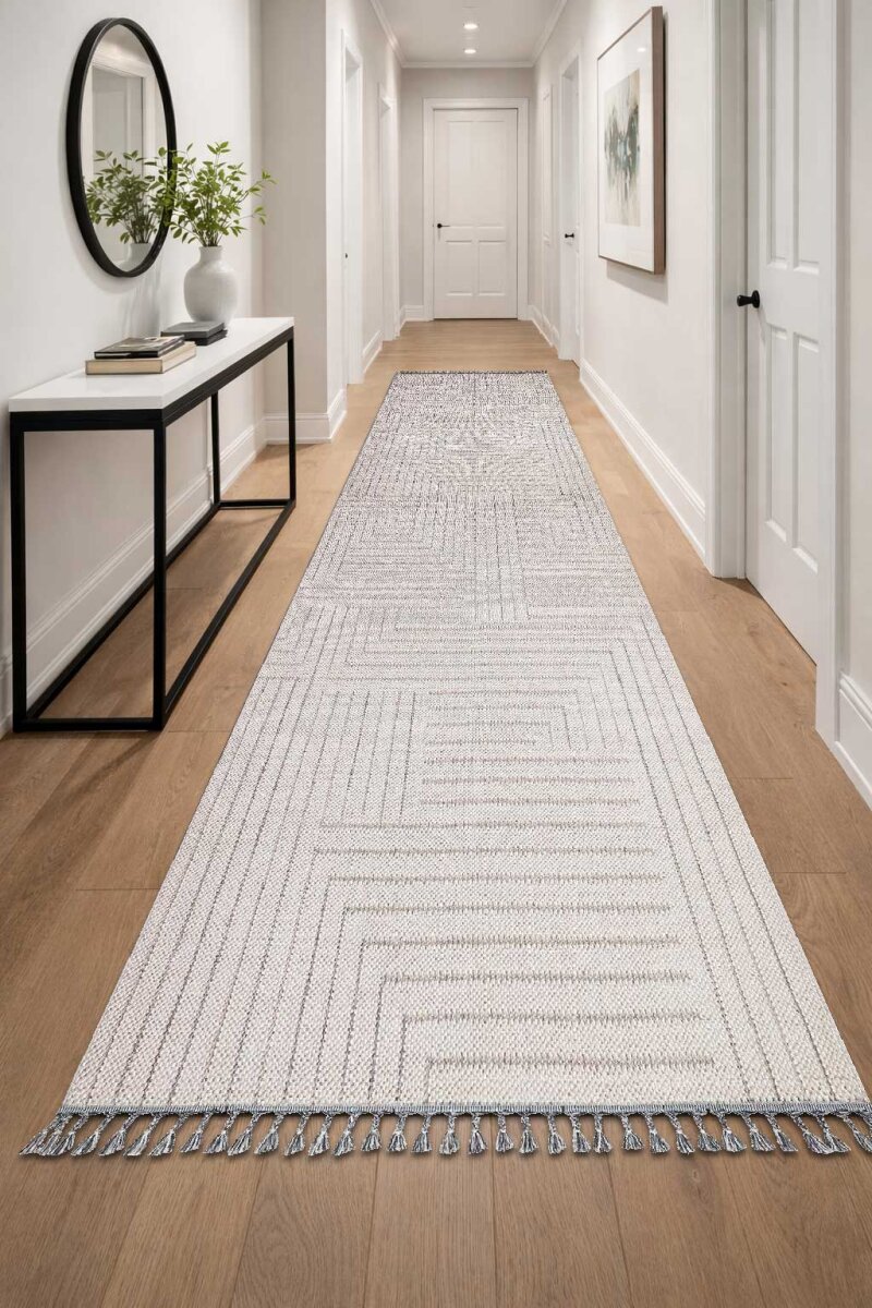 Frenda Home Oslo Pinterest İskandinav Desenli Yolluk Kesme Halı 19670 Gri 