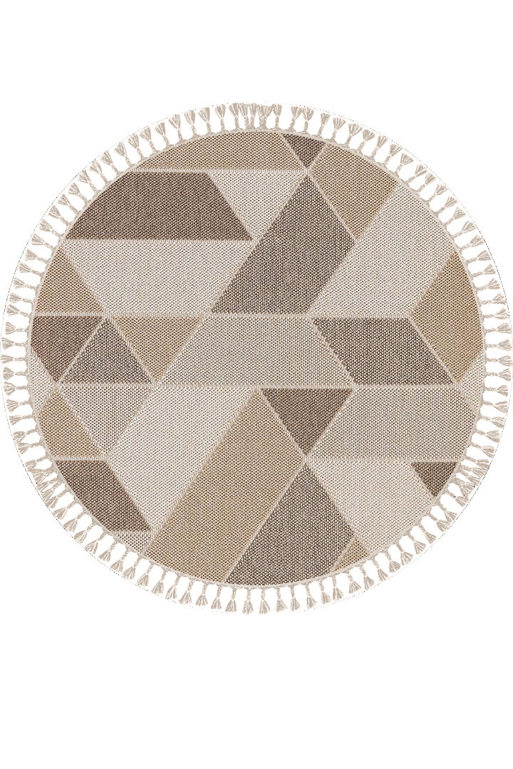 Frenda Home Oslo Pinterest İskandinav Desenli Yuvarlak Halı 19477 Kahve - Frenda