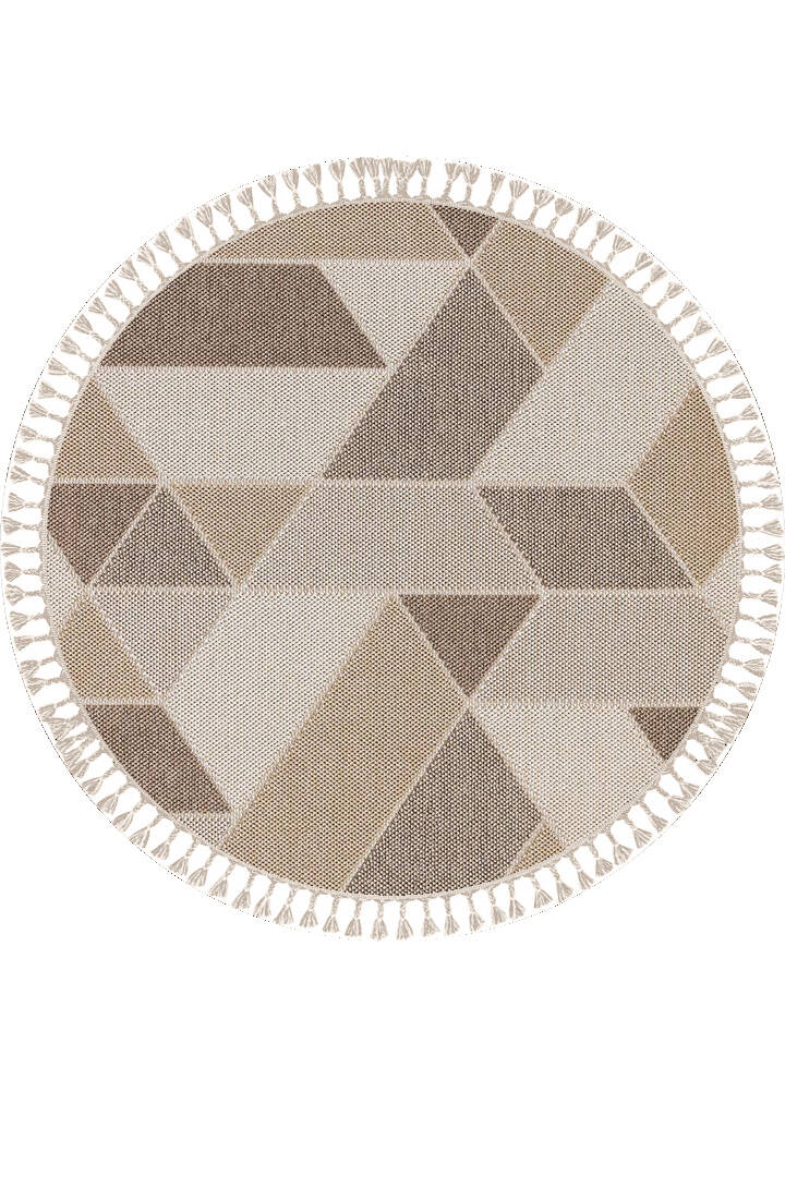 Frenda Home Oslo Pinterest İskandinav Desenli Yuvarlak Halı 19477 Kahve - 1