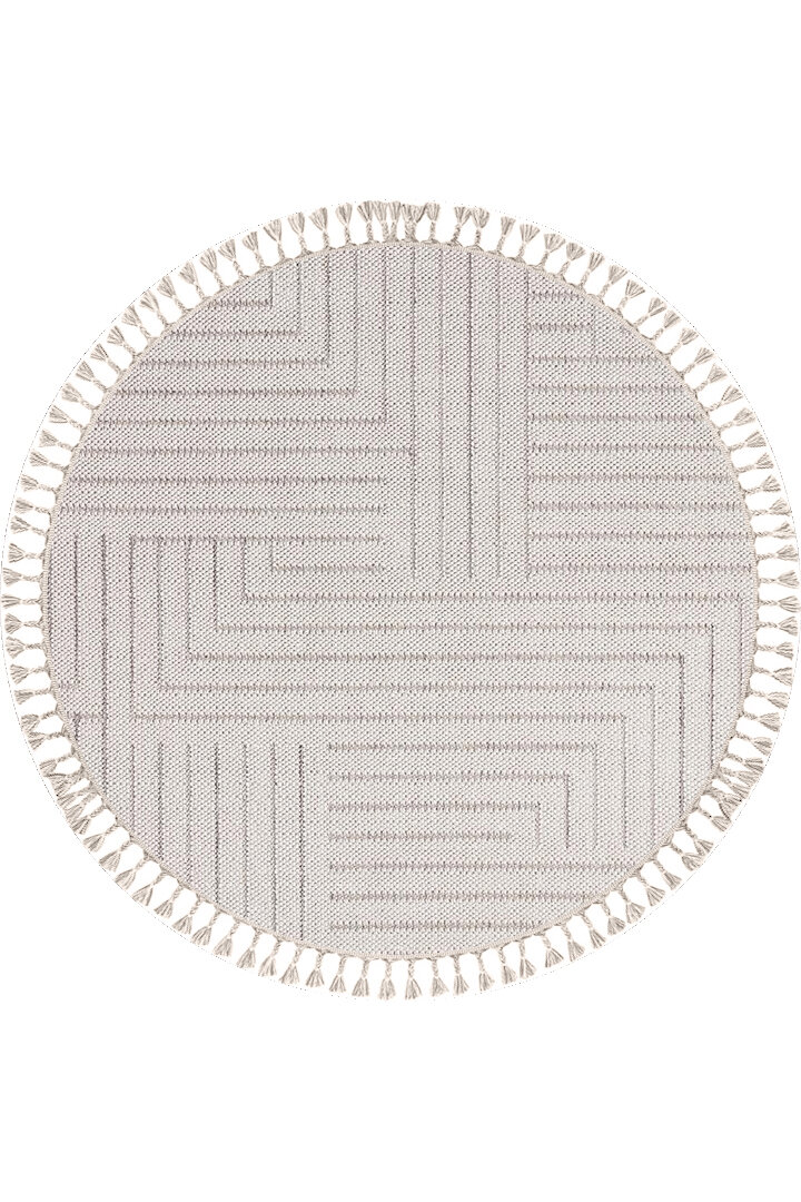 Frenda Home Oslo Pinterest İskandinav Desenli Yuvarlak Halı 19670 Gri - Frenda