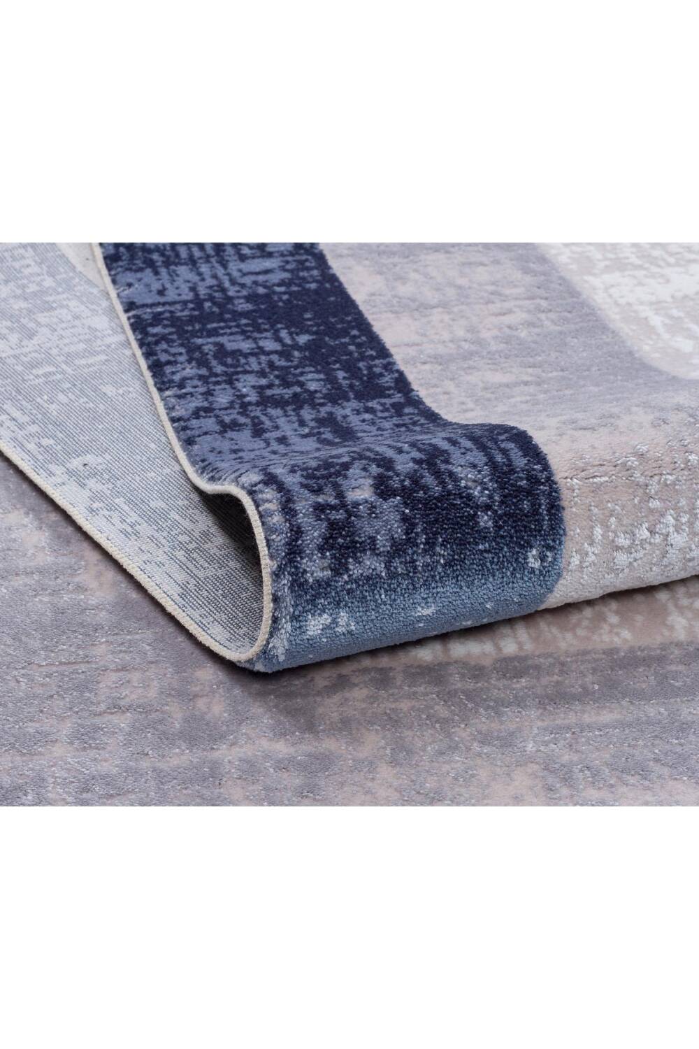 Frenda Home Palermo Modern Çerçeveli Makine Halısı PL01 Mavi - 4