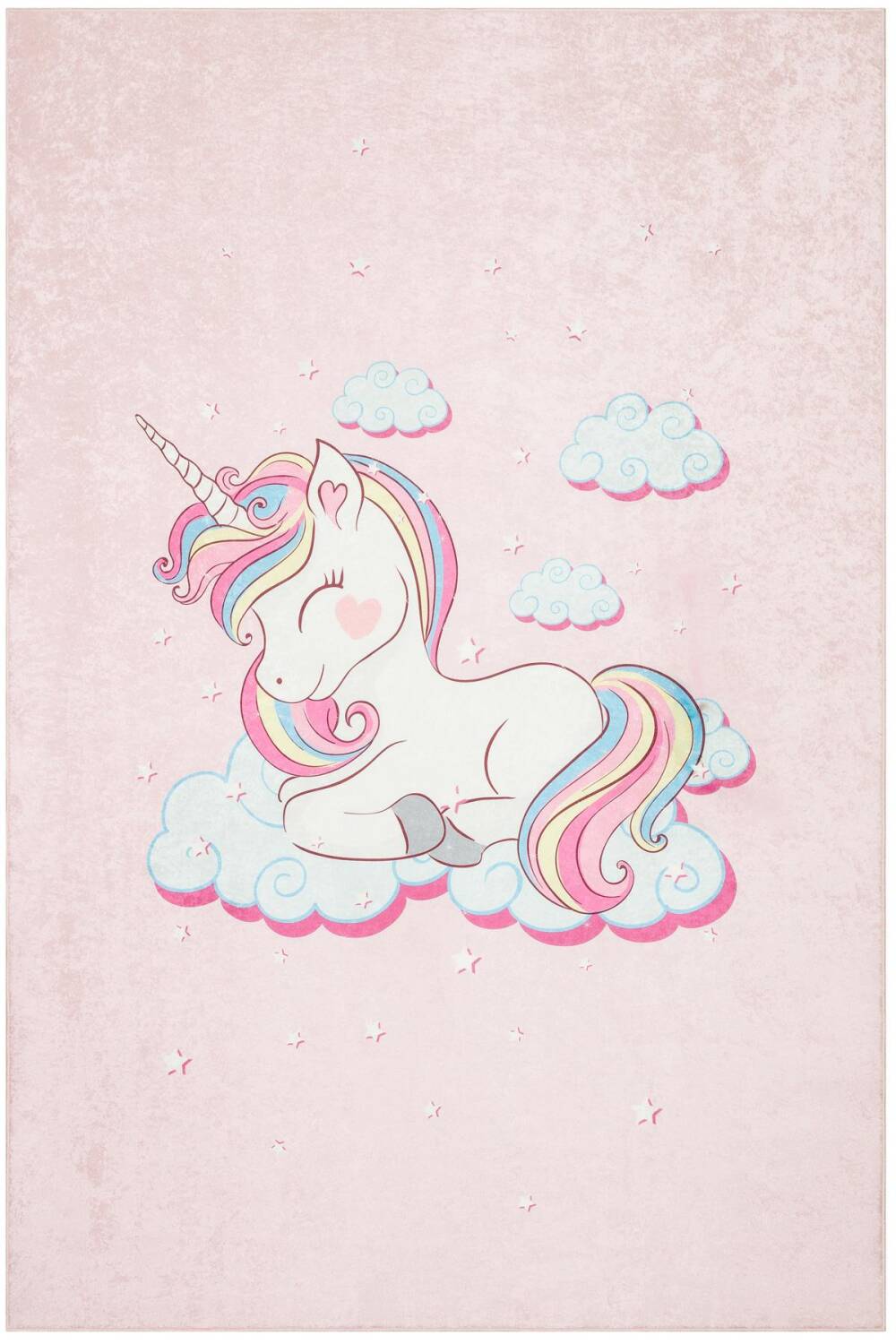 Frenda Home Unıcorn Pamuk Taban Dekoratif Baskılı Çocuk Odası Halısı Pembe - 1