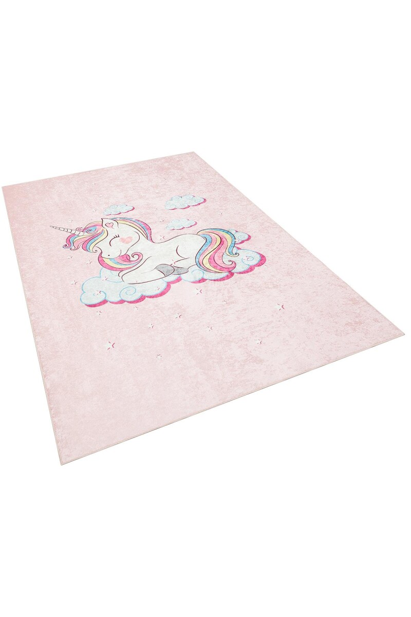 Frenda Home Unıcorn Pamuk Taban Dekoratif Baskılı Çocuk Odası Halısı Pembe - 2