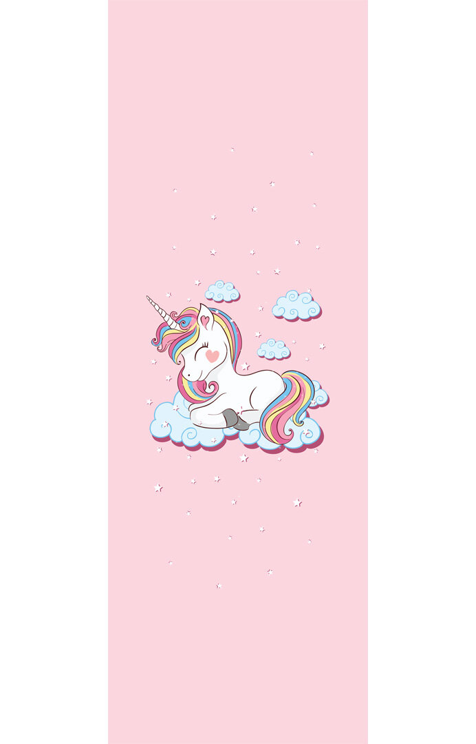 Frenda Home Unıcorn Pamuk Taban Dekoratif Baskılı Özel Ölçü Çocuk Odası Yolluk Halı Pembe - Frenda