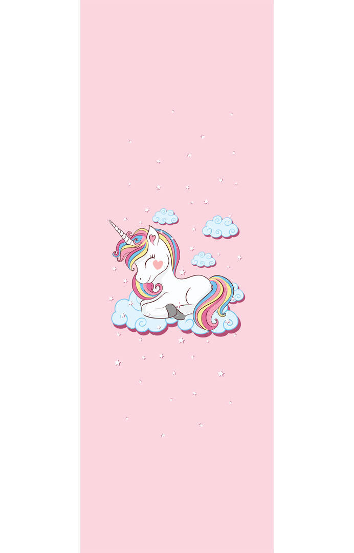 Frenda Home Unıcorn Pamuk Taban Dekoratif Baskılı Özel Ölçü Çocuk Odası Yolluk Halı Pembe - 1