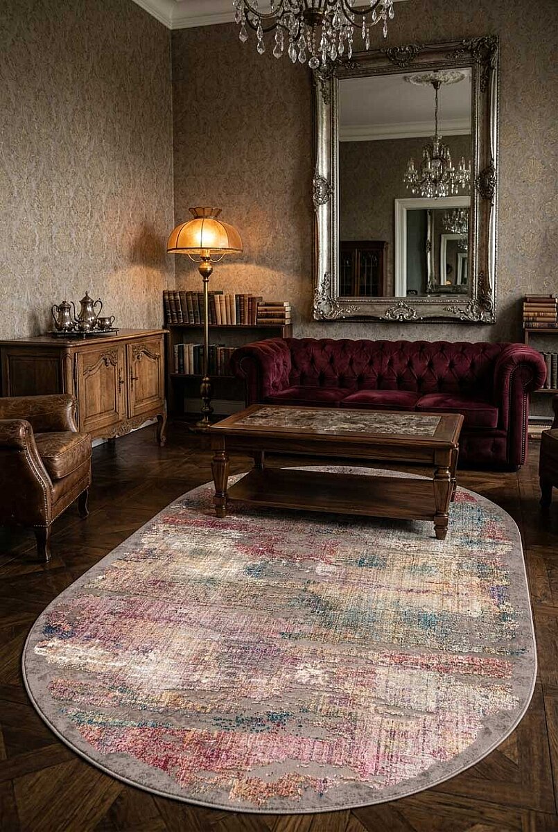 Frenda Home Venüs Modern Pamuk Taban Yıkanabilir Oval Halı - Frenda