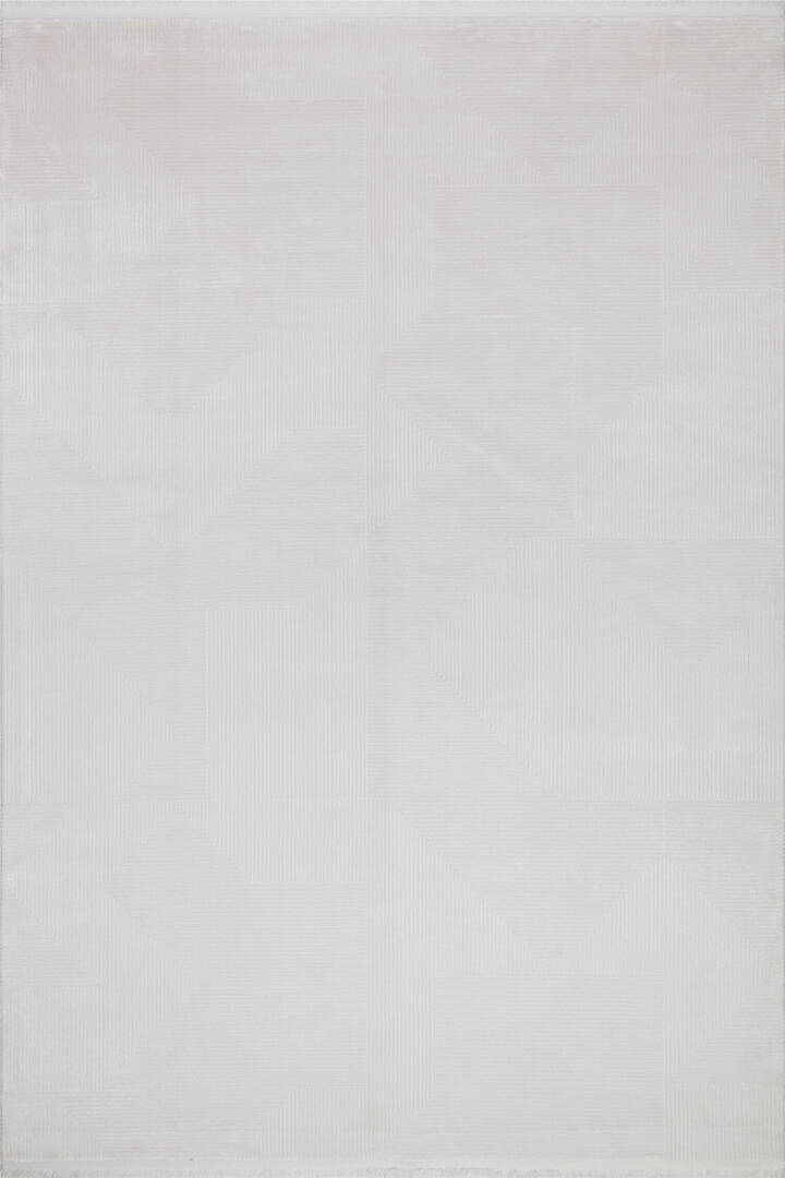 Geometrik Abstract Desenli Prato İpeksi Lüks Viskon Halı Pr03 Gri - 1