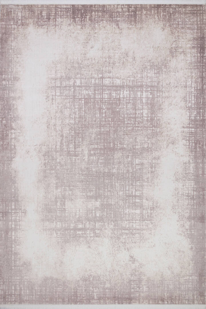 Geometrik Abstract Desenli Prato İpeksi Lüks Viskon Halı Pr05 Krem - 1