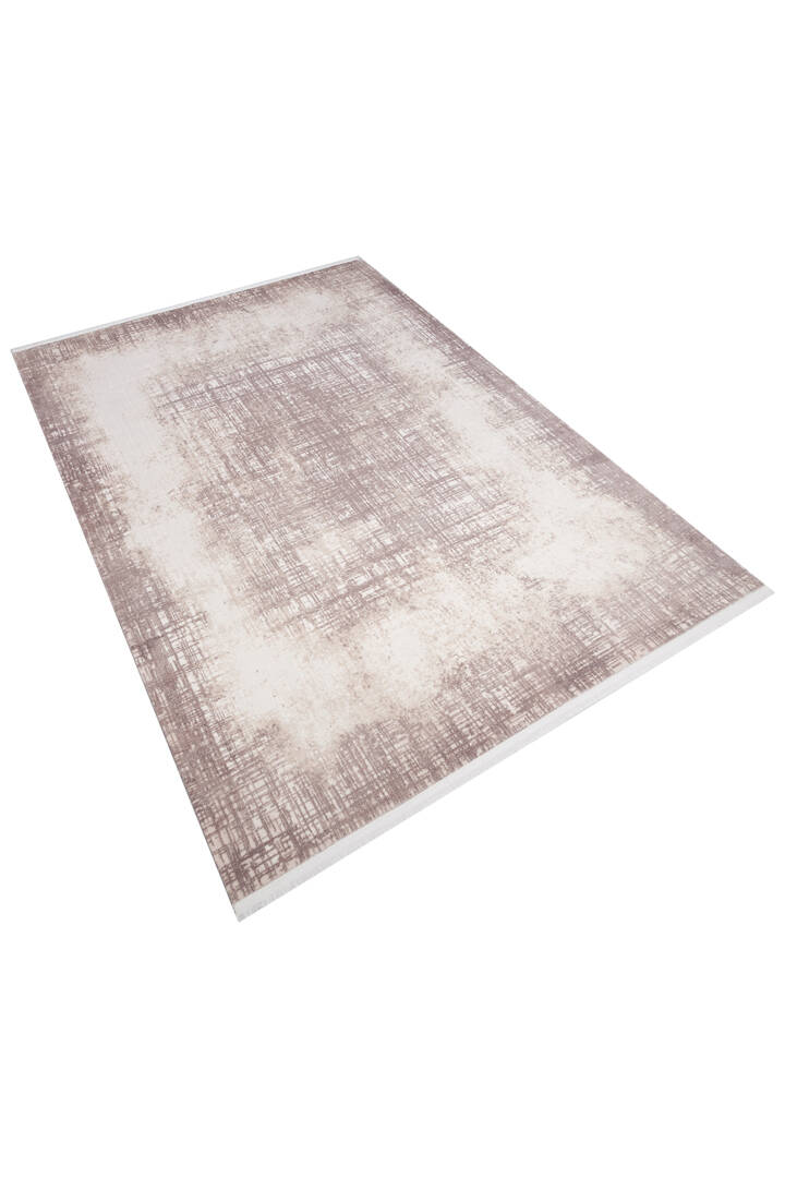 Geometrik Abstract Desenli Prato İpeksi Lüks Viskon Halı Pr05 Krem - 2