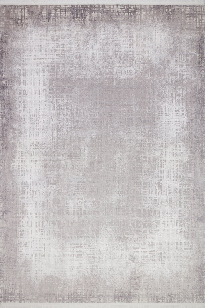 Geometrik Abstract Desenli Prato İpeksi Lüks Viskon Halı Pr06 Gri 