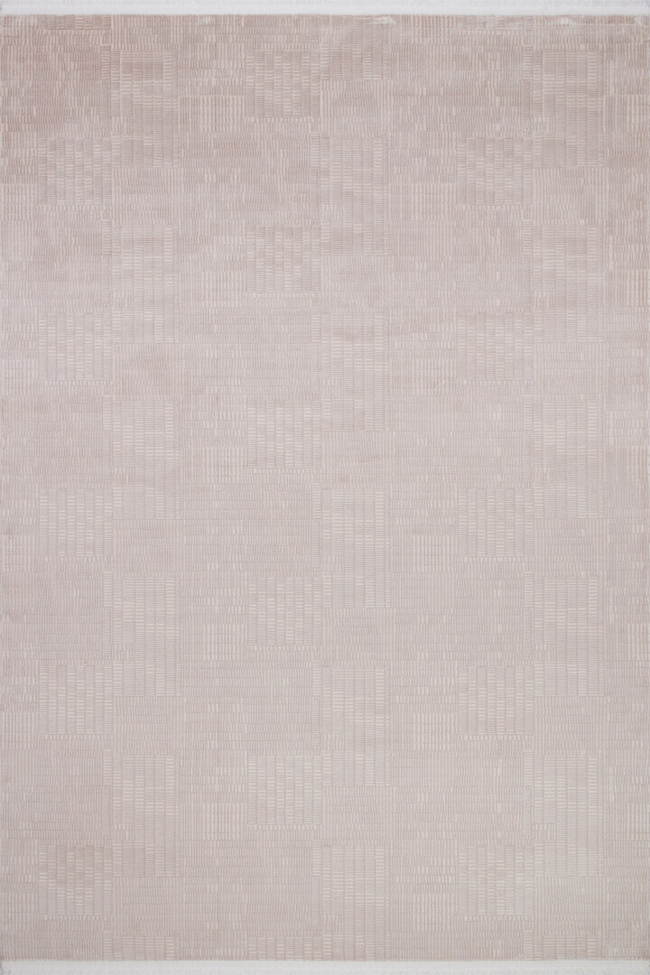 Geometrik Abstract Desenli Prato İpeksi Lüks Viskon Halı Pr07 Bej 