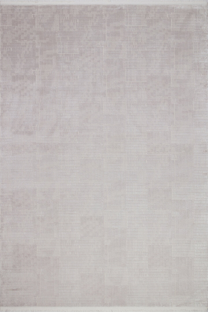 Geometrik Abstract Desenli Prato İpeksi Lüks Viskon Halı Pr09 Gri 