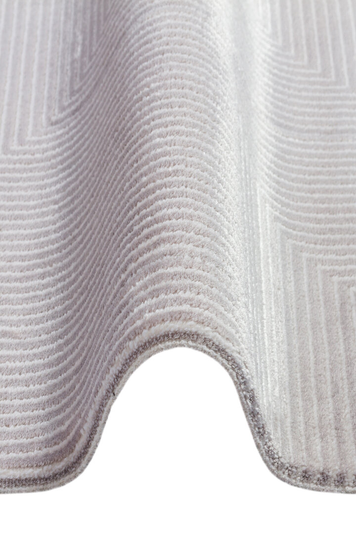 Geometrik Abstract Desenli Prato İpeksi Lüks Viskon Oval Halı Pr04 Gri - Frenda (1)