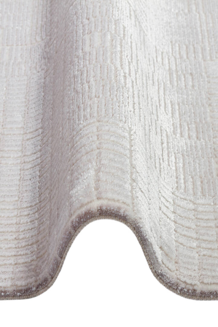 Geometrik Abstract Desenli Prato İpeksi Lüks Viskon Oval Halı Pr09 Gri - 2