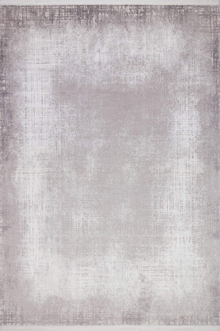 Geometrik Abstract Desenli Prato İpeksi Lüks Viskon Yolluk Özel Ölçü Kesme Halı Pr06 Gri - 2