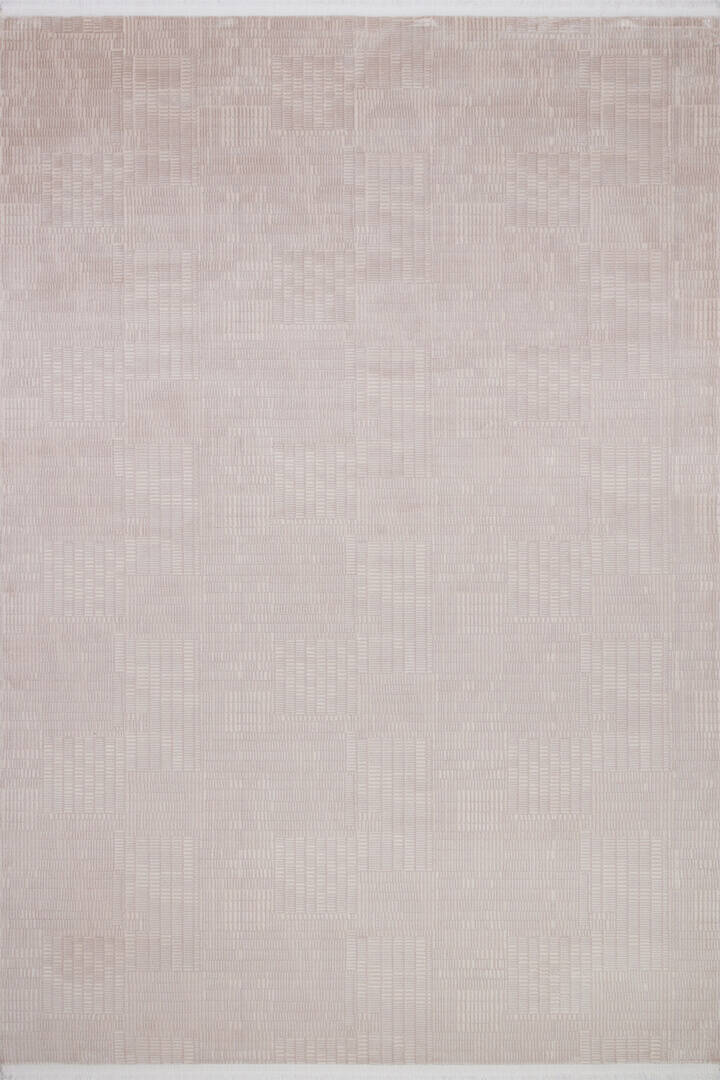 Geometrik Abstract Desenli Prato İpeksi Lüks Viskon Yolluk Özel Ölçü Kesme Halı Pr07 Bej - 2