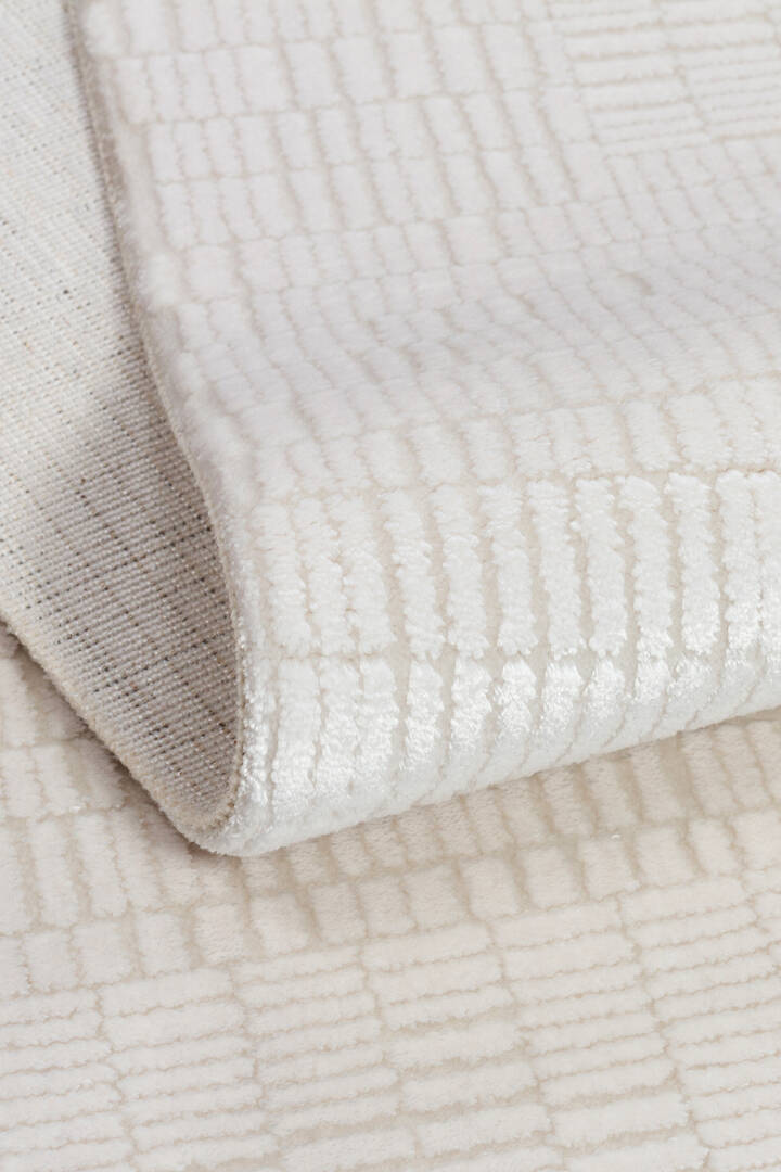 Geometrik Abstract Desenli Prato İpeksi Lüks Viskon Yolluk Özel Ölçü Kesme Halı Pr08 Gri - 5