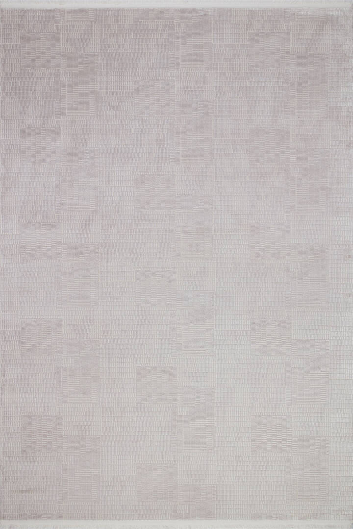 Geometrik Abstract Desenli Prato İpeksi Lüks Viskon Yolluk Özel Ölçü Kesme Halı Pr09 Gri - 2