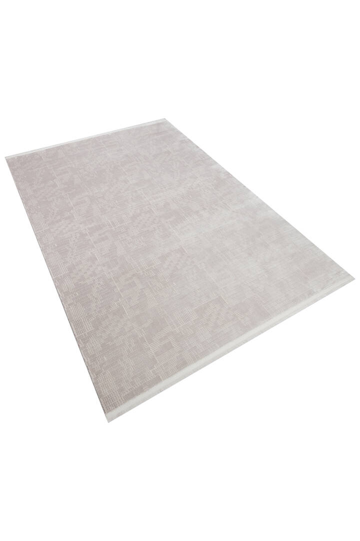 Geometrik Abstract Desenli Prato İpeksi Lüks Viskon Yolluk Özel Ölçü Kesme Halı Pr09 Gri - 3