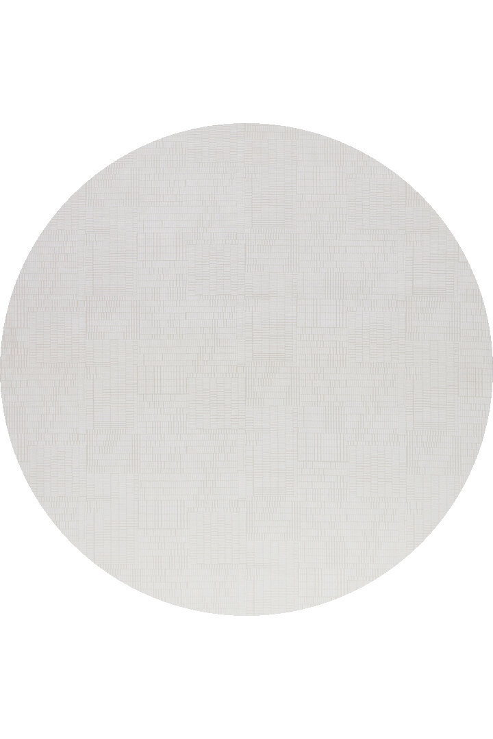 Geometrik Abstract Desenli Prato İpeksi Lüks Viskon Yuvarlak Halı Pr08 Gri 