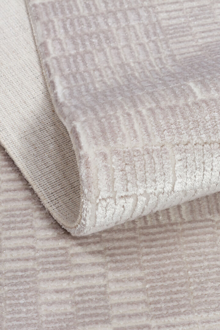 Geometrik Abstract Desenli Prato İpeksi Lüks Viskon Yuvarlak Halı Pr09 Gri - 3