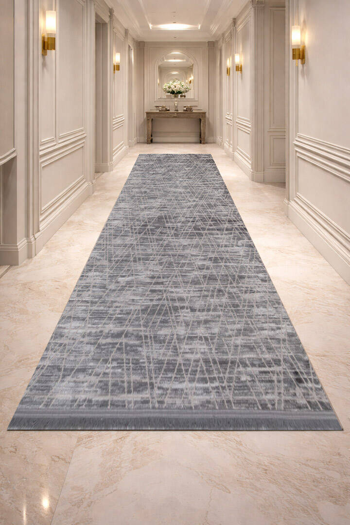 Geometrik Desenli Nar Yumuşak Dokulu Akrilik Halı Nr02 Antrasit - 2