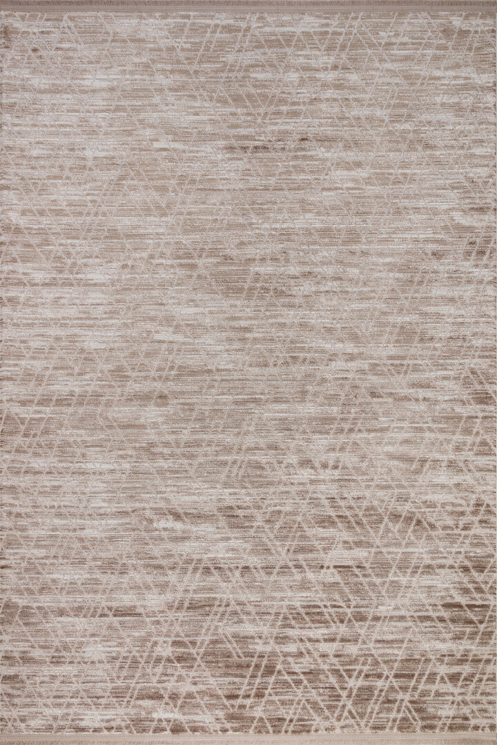 Geometrik Desenli Nar Yumuşak Dokulu Akrilik Halı Nr02 Bej 