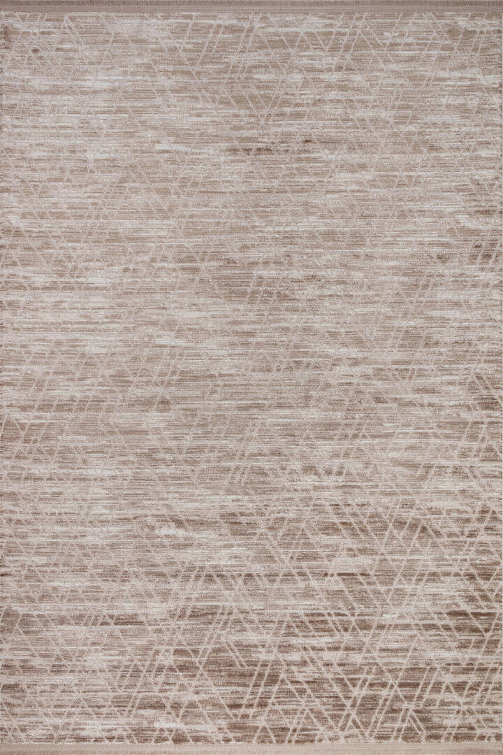 Geometrik Desenli Nar Yumuşak Dokulu Akrilik Halı Nr02 Bej - 1