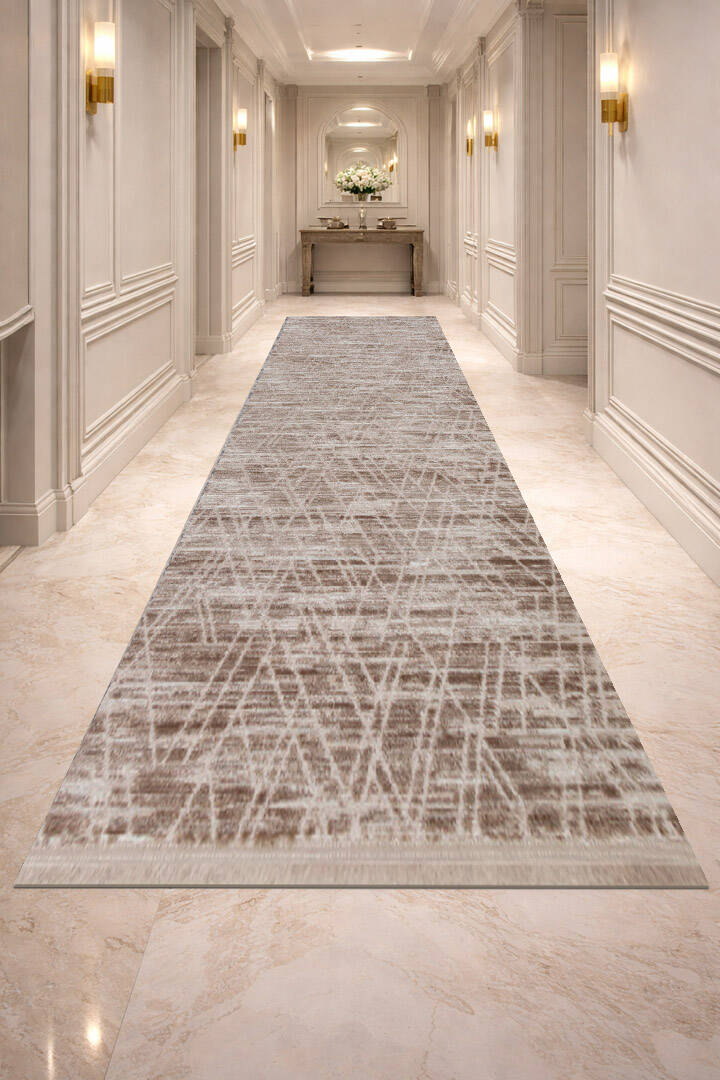 Geometrik Desenli Nar Yumuşak Dokulu Akrilik Halı Nr02 Bej - 2