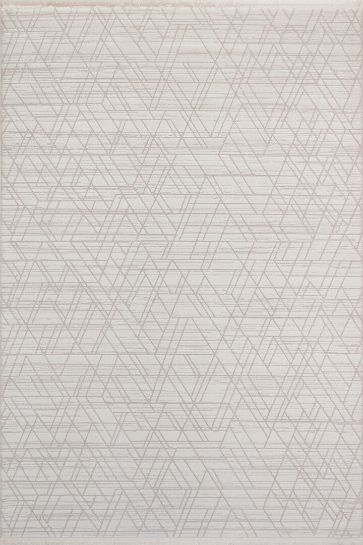 Geometrik Desenli Nar Yumuşak Dokulu Akrilik Halı Nr02 Kemik 