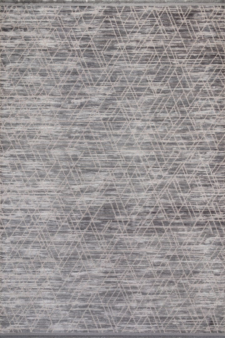 Geometrik Desenli Nar Yumuşak Dokulu Akrilik Yolluk Özel Ölçü Kesme Halı Nr02 Antrasit - 3