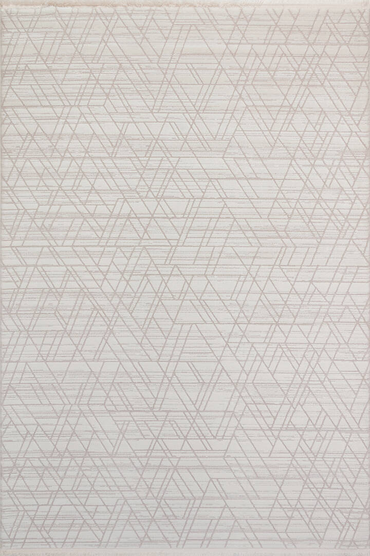 Geometrik Desenli Nar Yumuşak Dokulu Akrilik Yolluk Özel Ölçü Kesme Halı Nr02 Kemik - 3