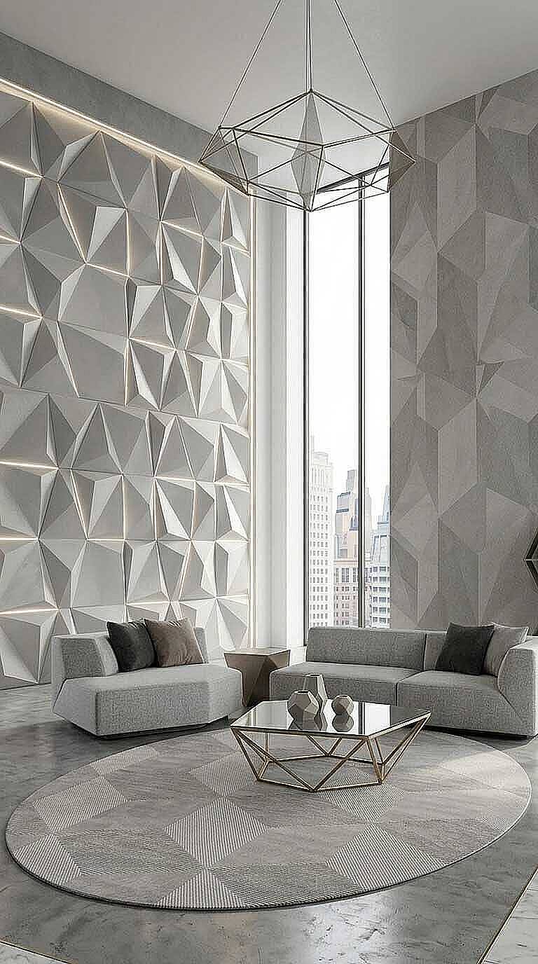 Geometrik Küp Desenli Prato İpeksi Lüks Viskon Oval Halı Pr01 Gri - 1