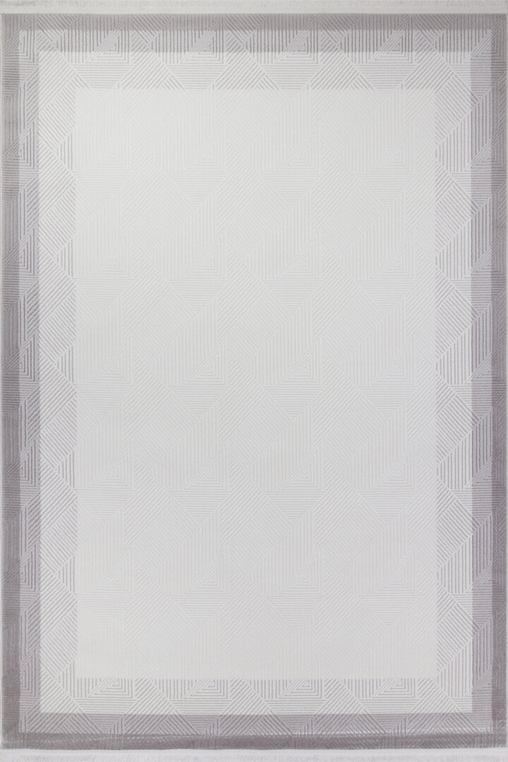 Geometrik Soyut Desenli Oskar Akrilik Makine Halısı Os01 Krem 