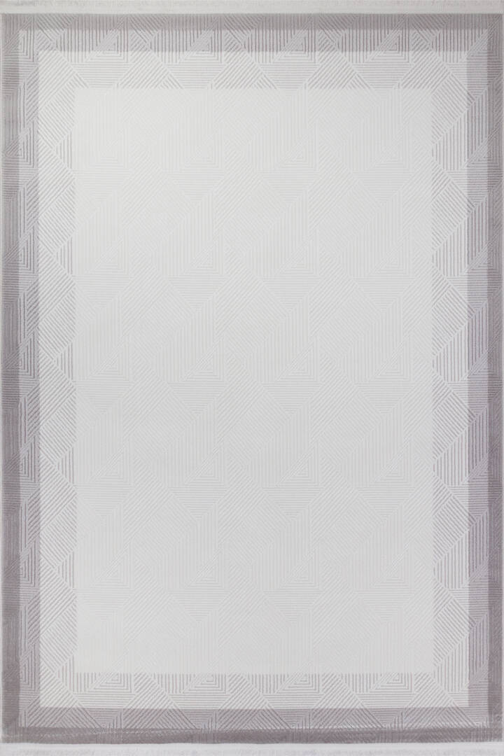 Geometrik Soyut Desenli Oskar Akrilik Makine Halısı Os01 Krem - 1