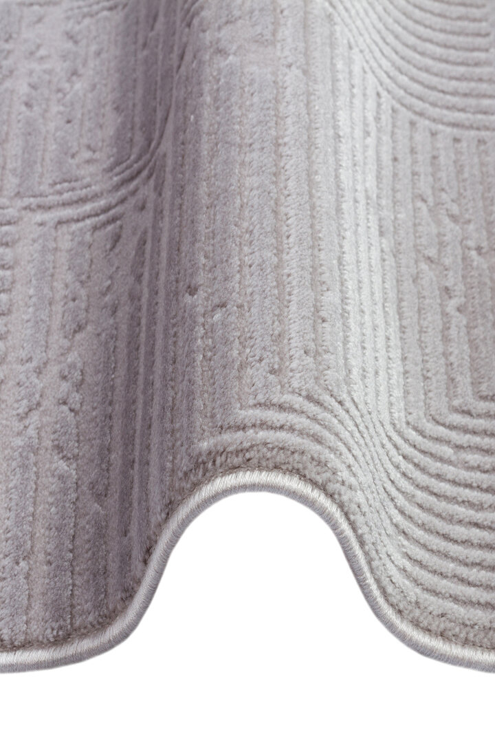 Geometrik Soyut Desenli Oskar Akrilik Makine Halısı Os06 Gri - 3