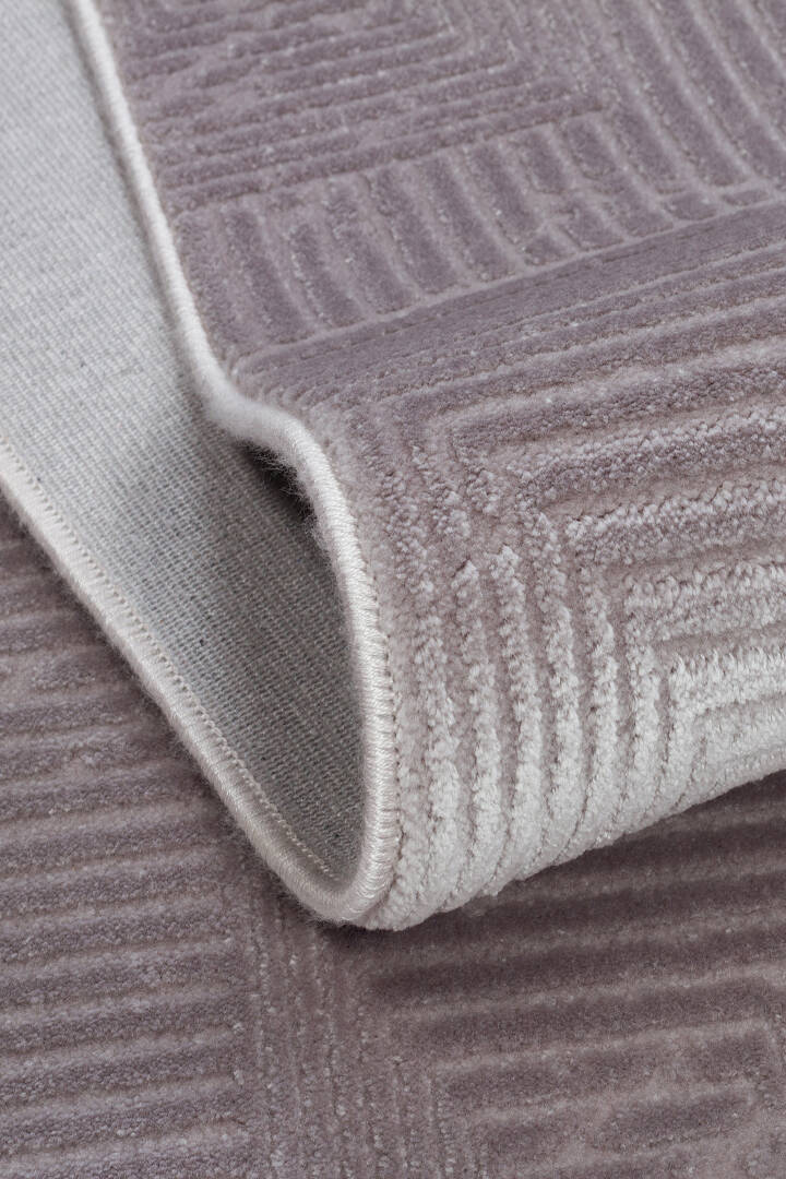 Geometrik Soyut Desenli Oskar Akrilik Makine Halısı Os06 Gri - 4