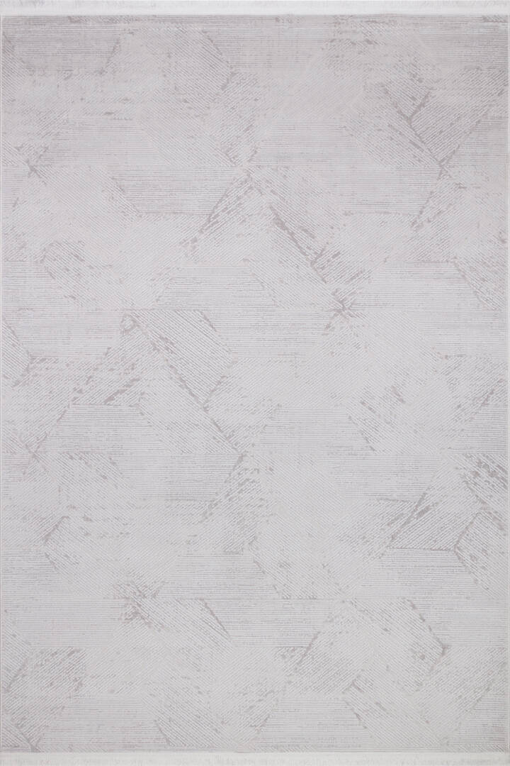 Geometrik Soyut Desenli Oskar Akrilik Makine Halısı Os07 Gri - 1