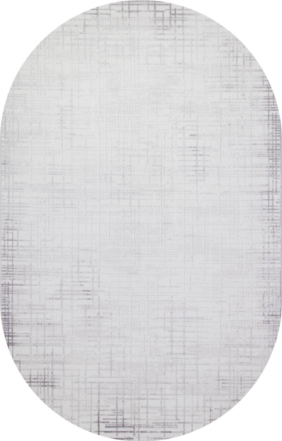 Geometrik Soyut Desenli Oskar Akrilik Makine Oval Halı Os04 Krem - 1