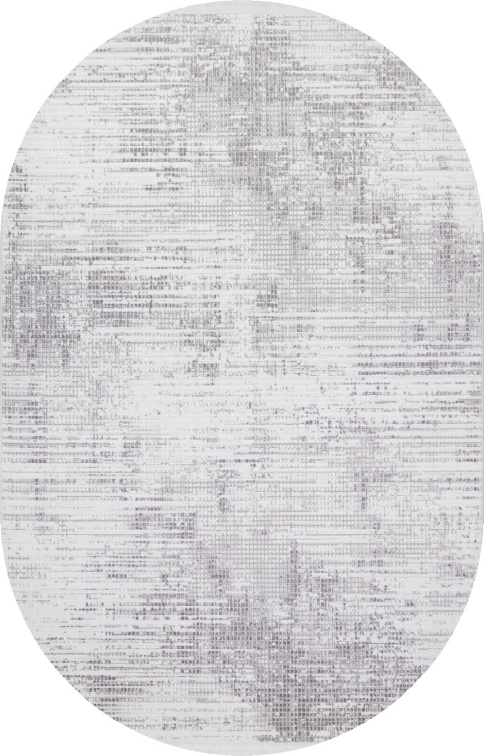 Geometrik Soyut Desenli Oskar Akrilik Makine Oval Halı Os05 Krem - 1