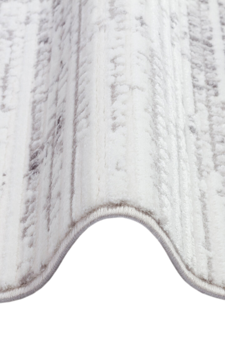 Geometrik Soyut Desenli Oskar Akrilik Makine Oval Halı Os05 Krem - 2