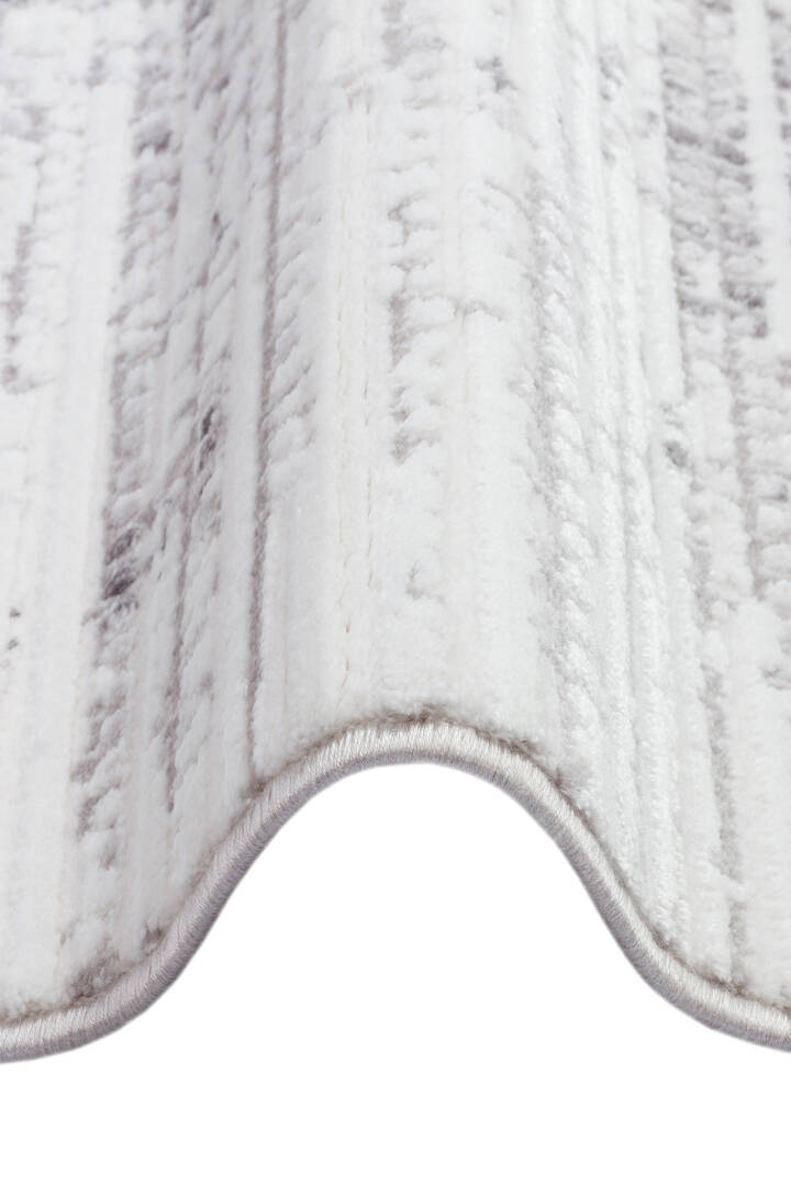 Geometrik Soyut Desenli Oskar Akrilik Makine Oval Halı Os05 Krem - 2