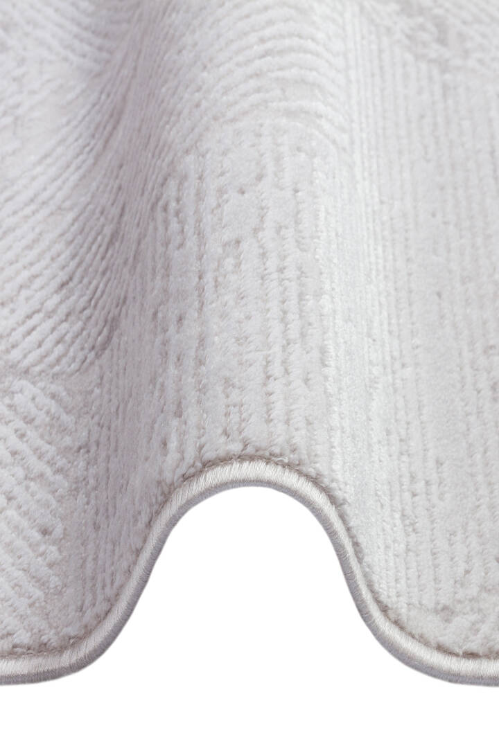 Geometrik Soyut Desenli Oskar Akrilik Makine Oval Halı Os07 Gri - 2