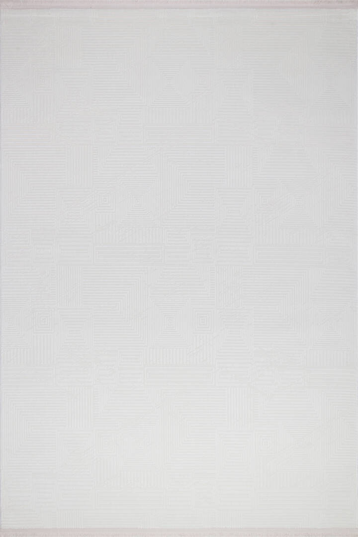 Geometrik Soyut Desenli Oskar Akrilik Makine Yolluk Özel Ölçü Kesme Halı Os02 Krem - 2