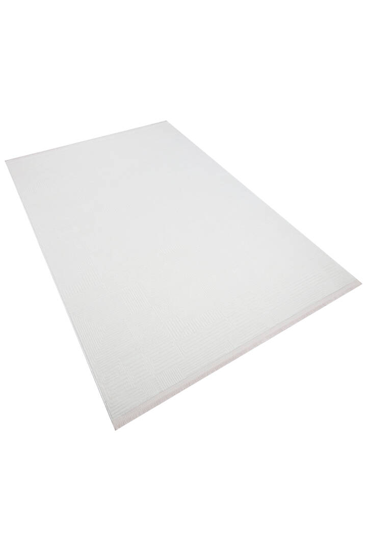 Geometrik Soyut Desenli Oskar Akrilik Makine Yolluk Özel Ölçü Kesme Halı Os02 Krem - 3