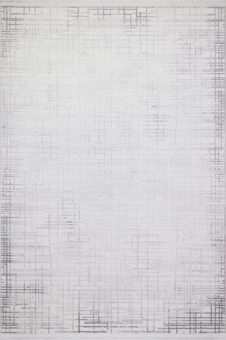 Geometrik Soyut Desenli Oskar Akrilik Makine Yolluk Özel Ölçü Kesme Halı Os04 Krem - Frenda (1)