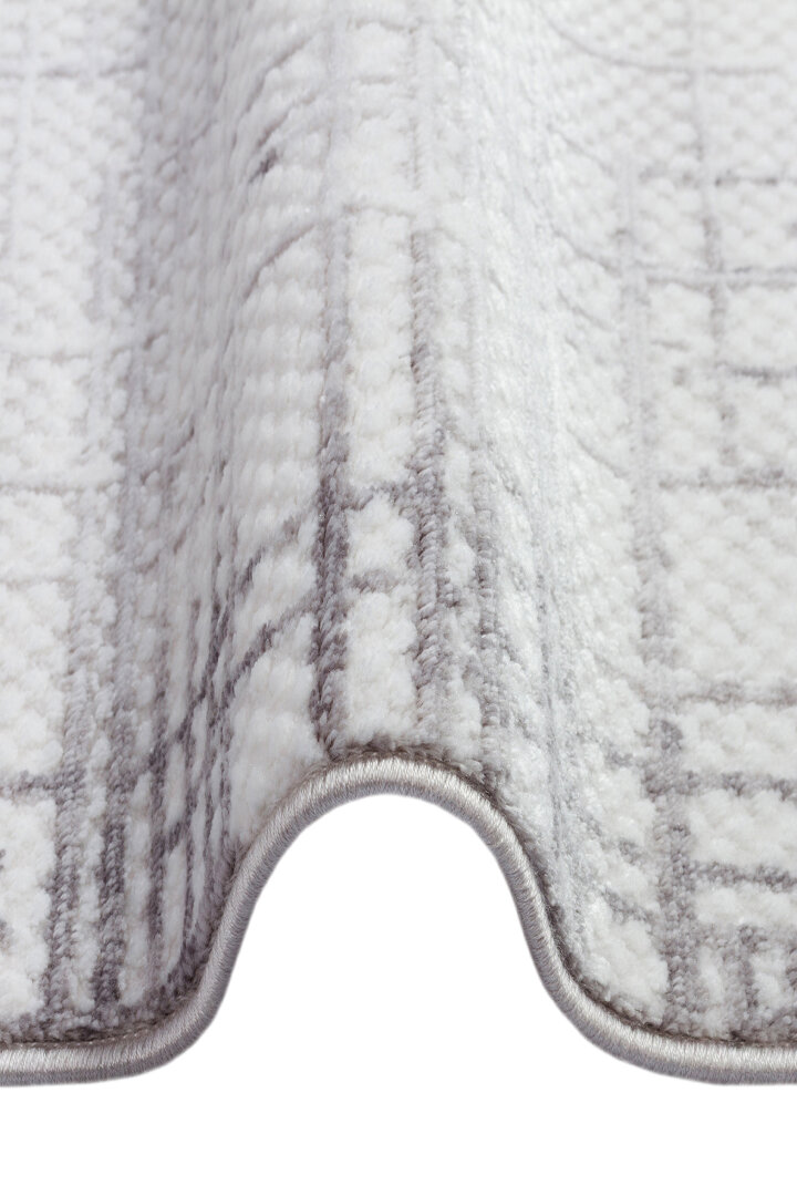 Geometrik Soyut Desenli Oskar Akrilik Makine Yolluk Özel Ölçü Kesme Halı Os04 Krem - 4