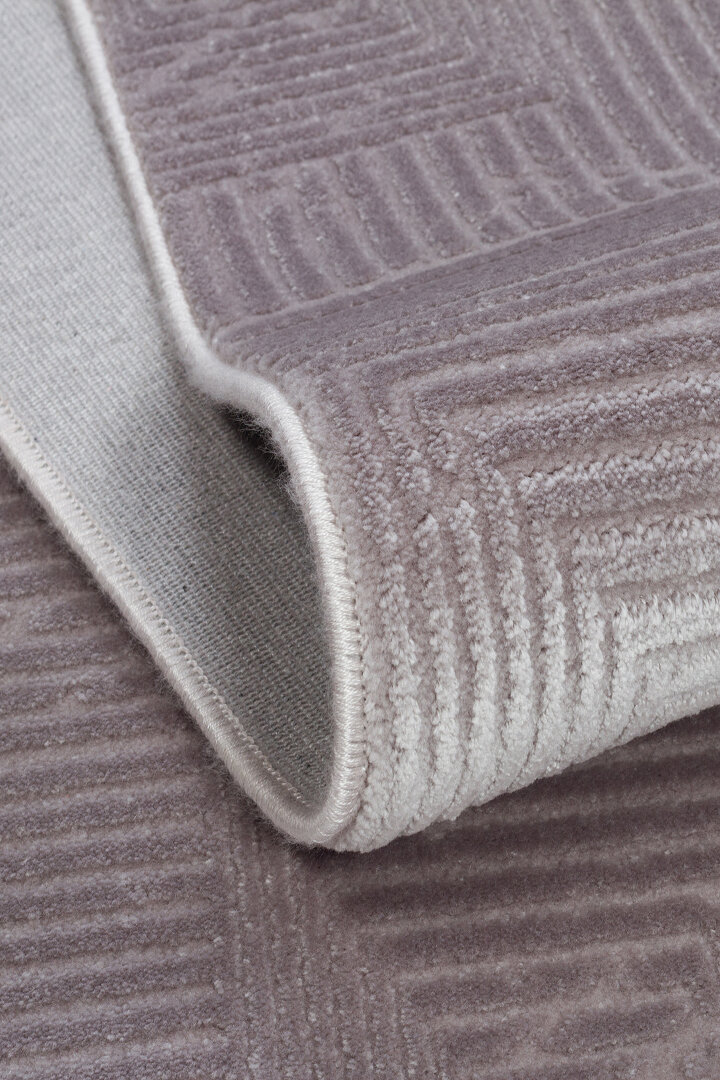 Geometrik Soyut Desenli Oskar Akrilik Makine Yolluk Özel Ölçü Kesme Halı Os06 Gri - 5