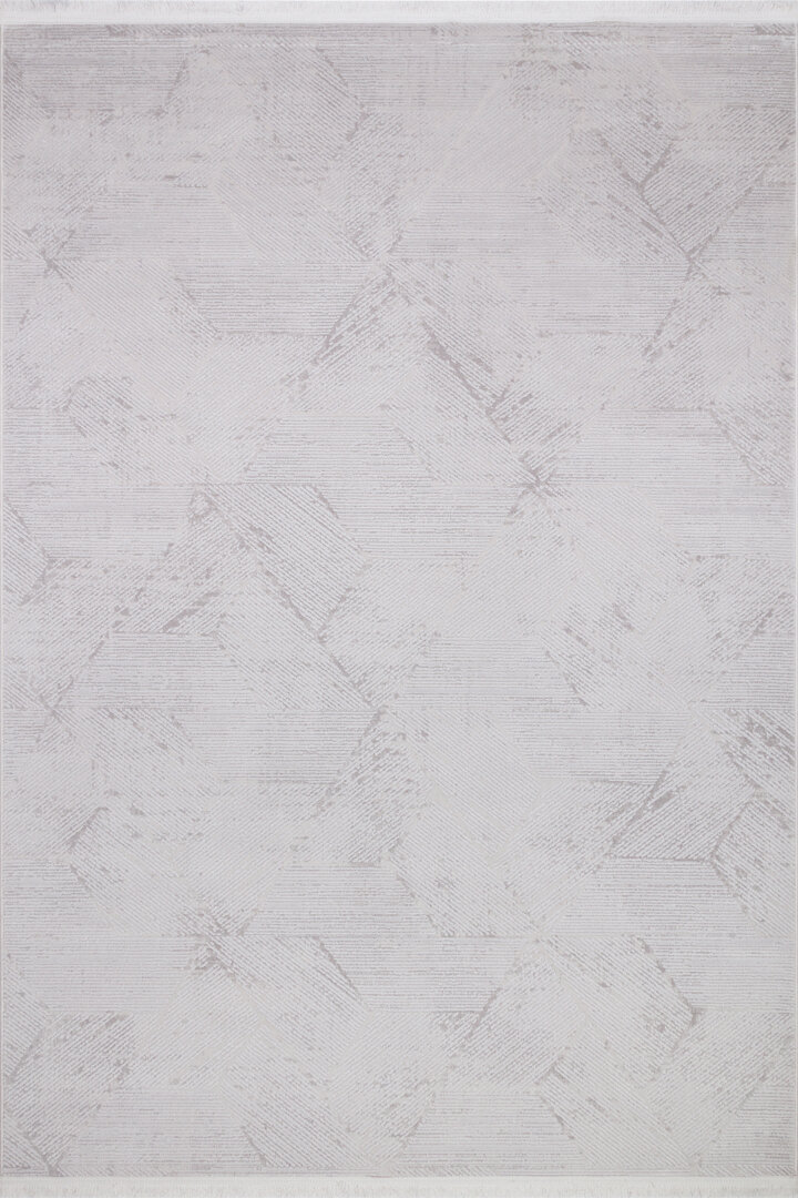 Geometrik Soyut Desenli Oskar Akrilik Makine Yolluk Özel Ölçü Kesme Halı Os07 Gri - Frenda (1)