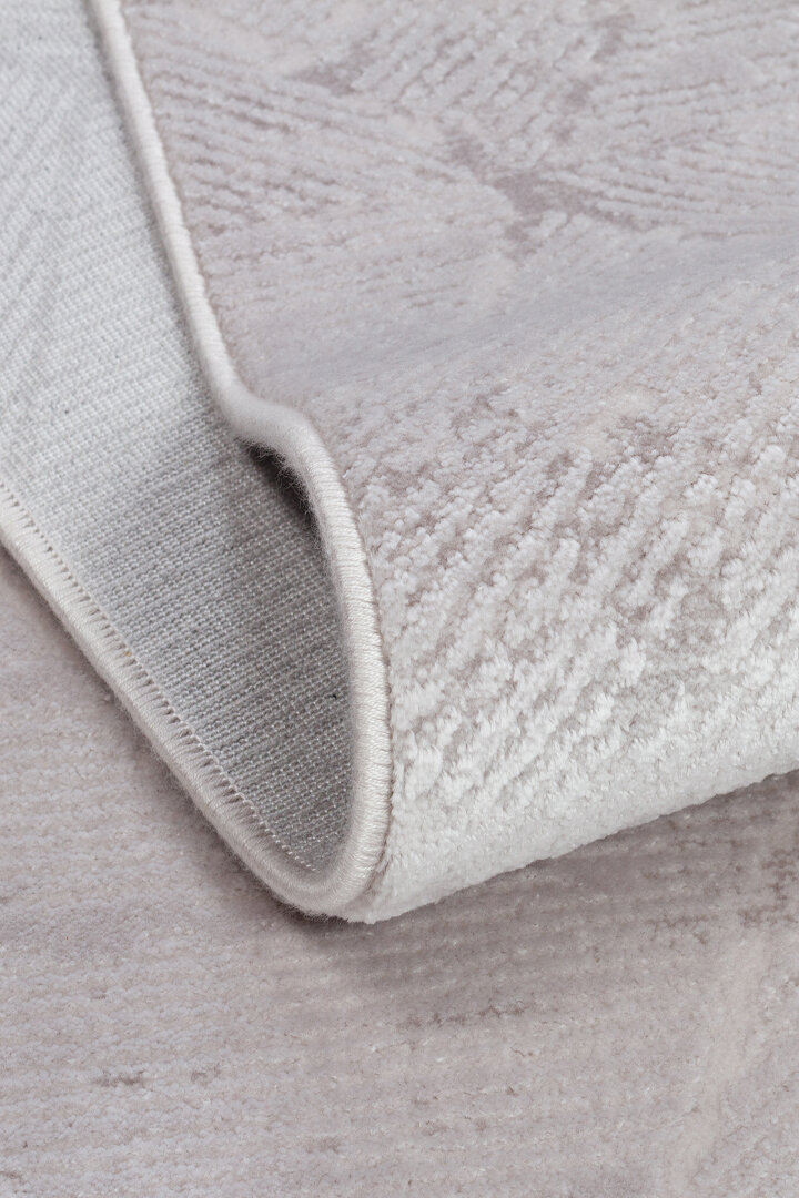 Geometrik Soyut Desenli Oskar Akrilik Makine Yolluk Özel Ölçü Kesme Halı Os07 Gri - 5